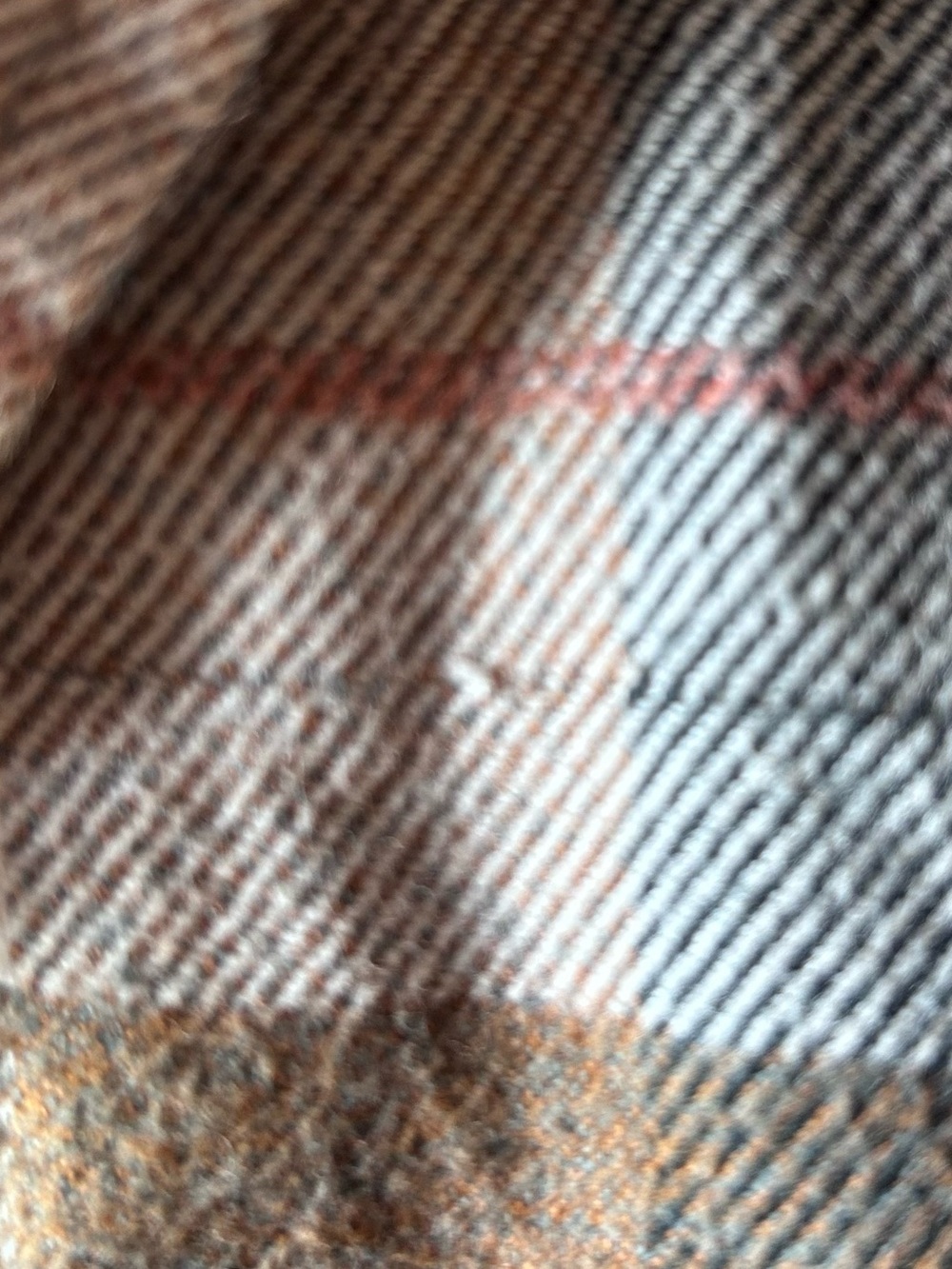 Women’s Plaid Button-Up Flannel Shirt Jacket - Brown/Cream - Picture 11 of 13